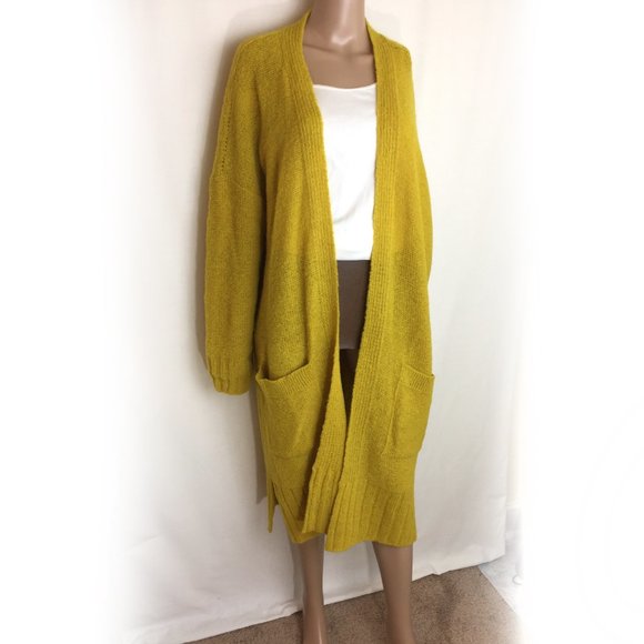 anthropologie yellow cardigan